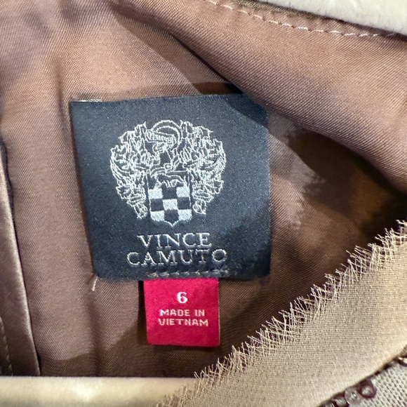 Women’s VINCE CAMUTO bronze gold sequin sheath dress- size 6 - Picture 6 of 8